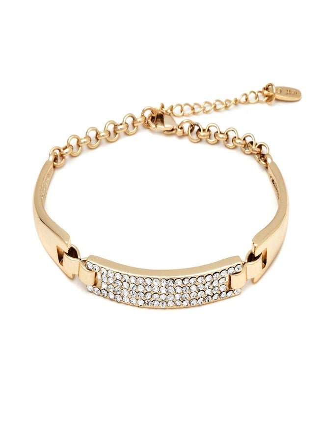 Barzel 18K Gold Plated Crystal Bracelet for Women (Gold) - Image 1