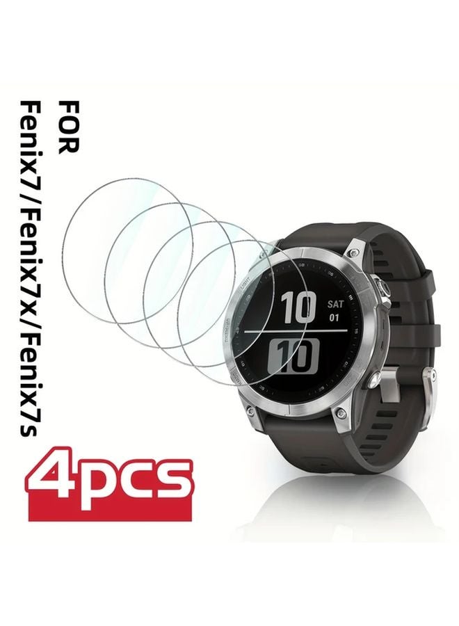 4pcs Tempered Glass Screen Protector For Fenix 7S 7X 9H Hardness Anti Scratch - Image 1