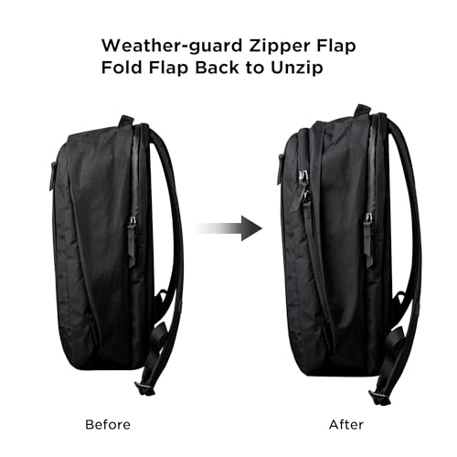 ALPAKA Metro Backpack Pro for Men - Fits 16" Laptop Business Travel Backpack with YKK Zippers, MOD Key Leash & Luggage Pass-through, Padded and Weatherproof X-pac Material Work Bag (Black) - Image 3