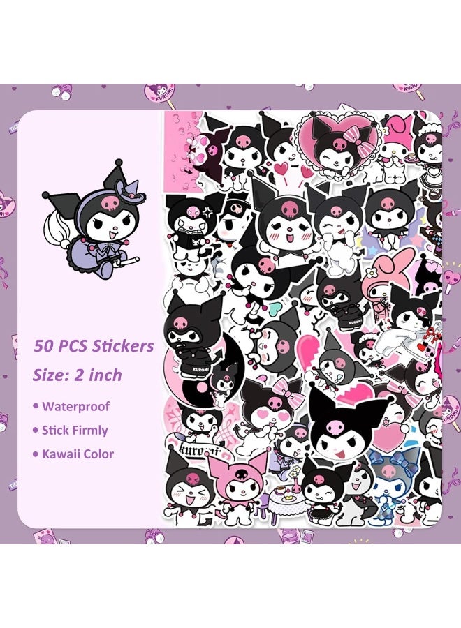 هاسذيب مجموعة أدوات مدرسية من هاستيب® كاواي كورومي، مكونة من 23 قطعة، مع حقيبة أقلام ودفتر ملاحظات وأقلام نقر وحامل بطاقات وأقلام تحديد للكتب و50 ملصق كورومي وملصقات ملاحظات ومجموعة هدايا مدرسية للبنات - Image 4