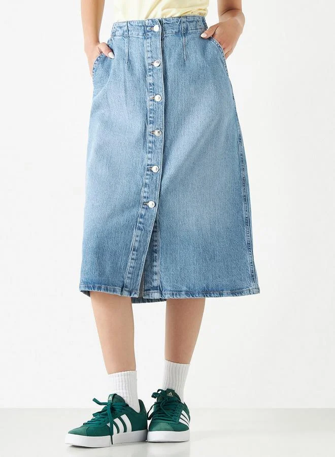 لي كوبر تنورة دينم ميدي بزر إغلاق من لي كوبر