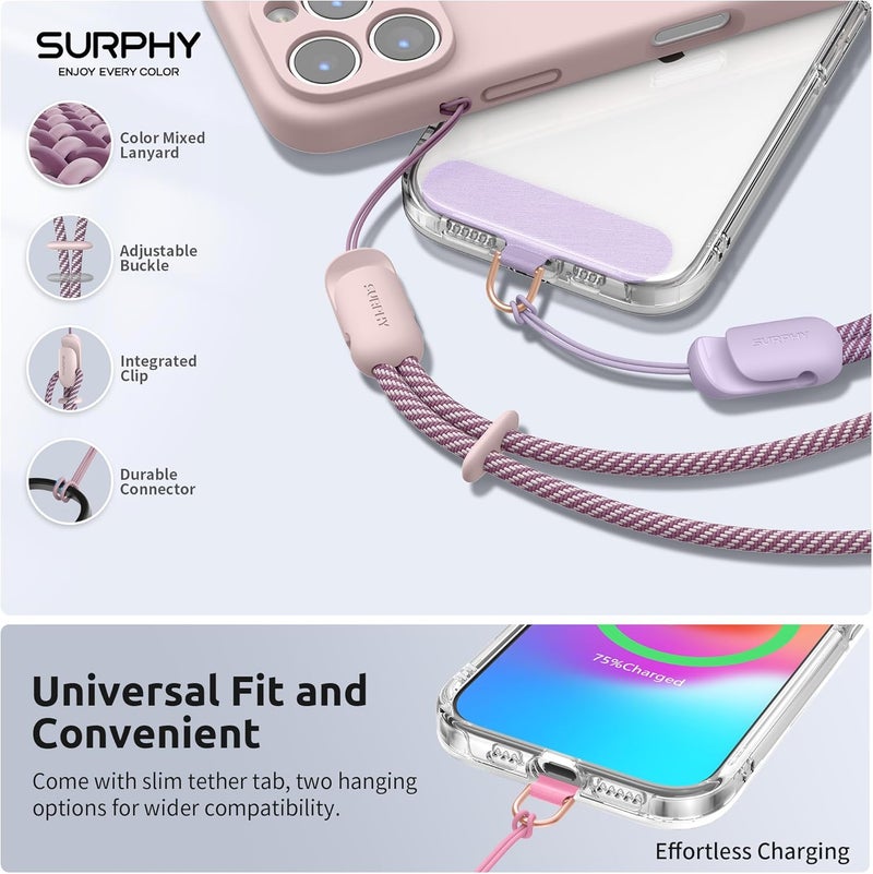 SURPHY 3 Pack Phone Strap with CellPhone Tether Tab, Phone Lanyard, CellPhone Wrist Strap with 2-Color Braided, Cell Phone Wrist Lanyard - Image 2