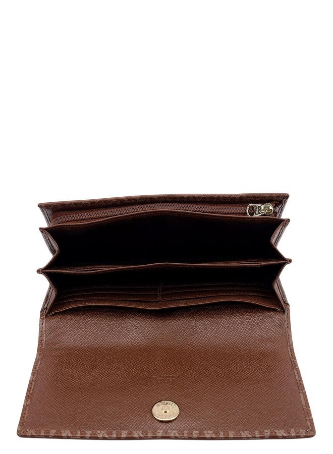 Da Milano Flap Leather Women Wallet - Brown (LW-0988Q) - Image 4