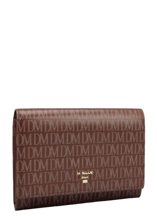 Da Milano Flap Leather Women Wallet - Brown (LW-0988Q) - Image 2