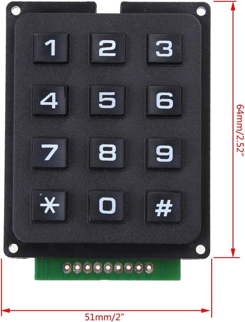 3x4 Matrixes Array Membrane Switches Keypad 12 4X3 Keyboard 3x4 Keys Display Switches Control Panel - Image 5