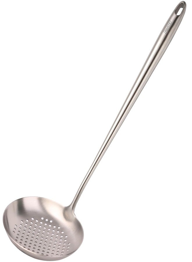 MARTE 17'' Skimmer Slotted Spoon - 304 Stainless Steel Skimmer Ladle Spider Strainer Spoon for Cooking and Frying - Long Pasta Strainer Tools Frying Spoon Kitchen Cooking Utensils Colander Spoon - Image 1
