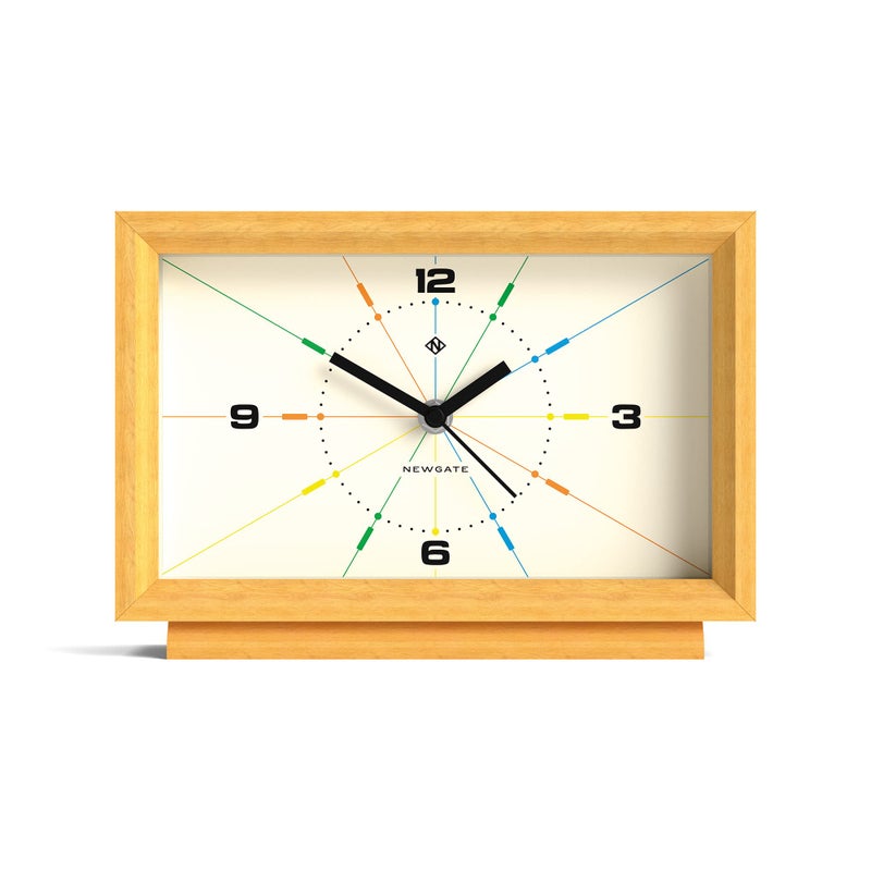 NEWGATE Hollywood Hills Mantel Clock  Light Oak NoTick Silent Sweep Movement  Wooden Mantelpiece for Living Room Office Desk  Shelf Clock