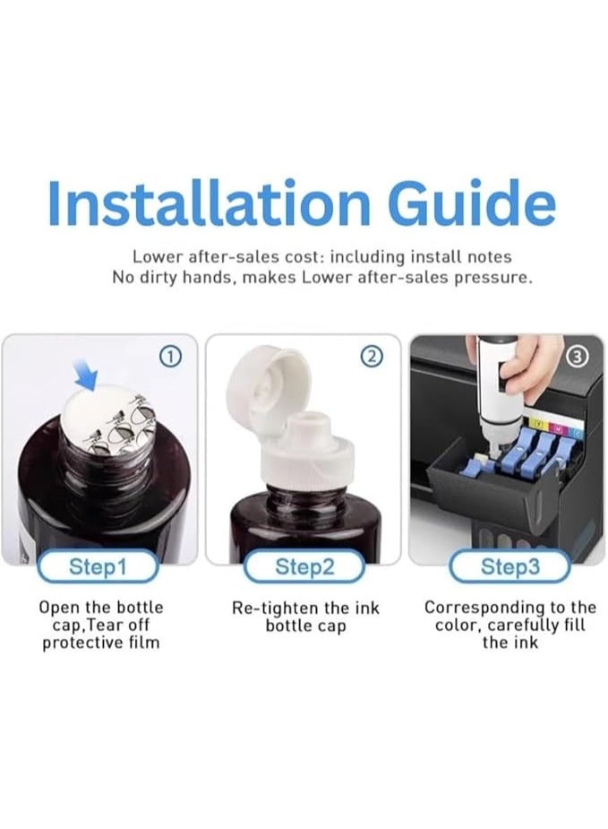 Terabyte 490 (4-Pack Black Cyan Magenta Yellow) Ink for GI 490 for PIXM G3400 G2400 G1400 G4400 G1411 G2411 G3411 G4411 G4410 G3410 (GI-490) - Image 3