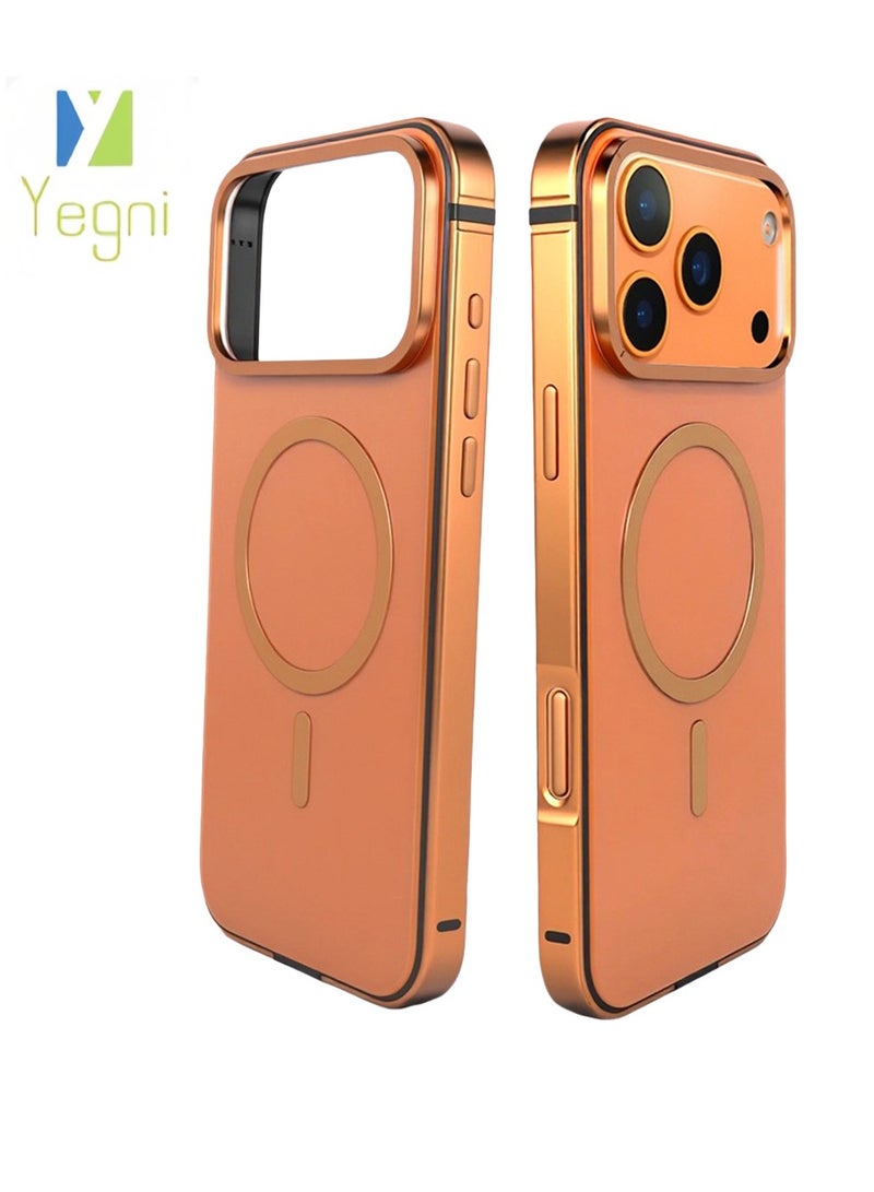 Yegni Suitable for Apple 17proMax original color metal protective case iphone17 pro anti-fall magnetic mobile phone case - Image 1