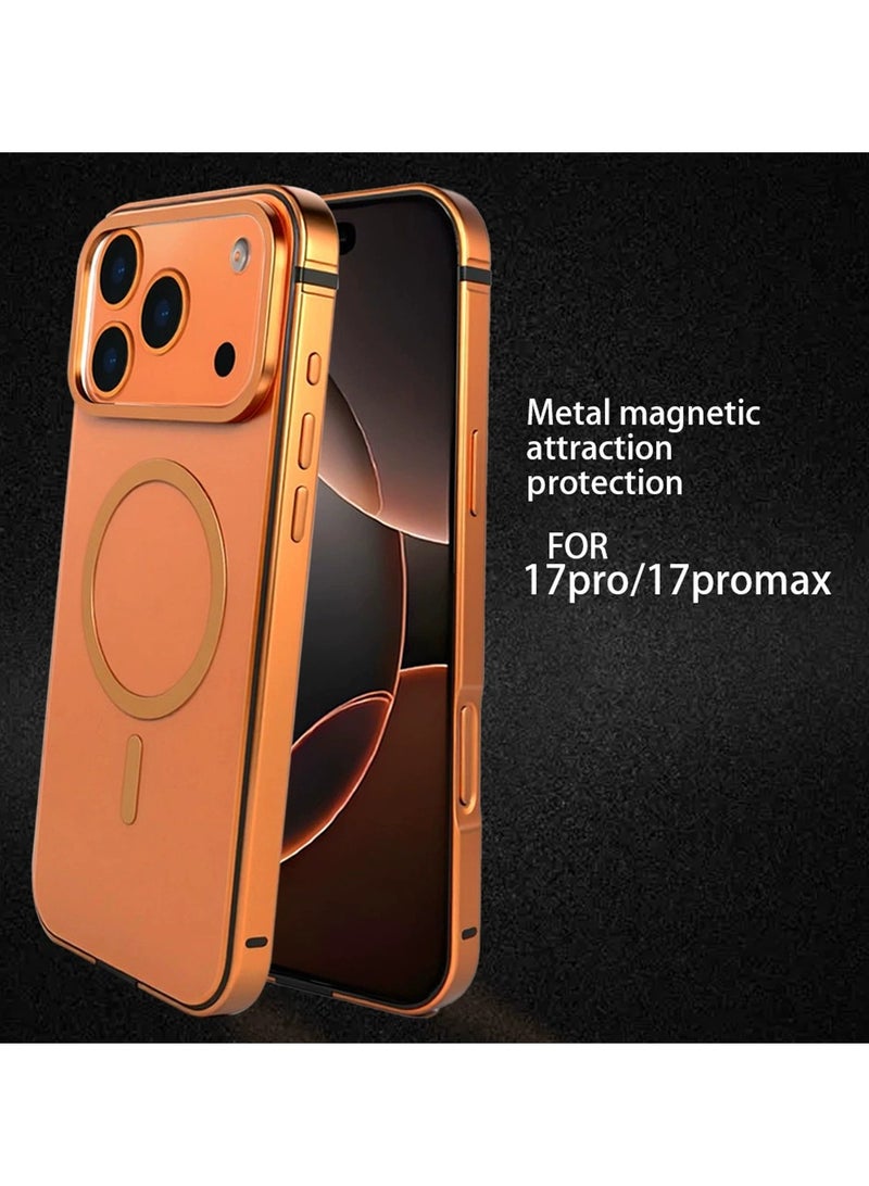 Yegni Suitable for Apple 17proMax original color metal protective case iphone17 pro anti-fall magnetic mobile phone case - Image 3
