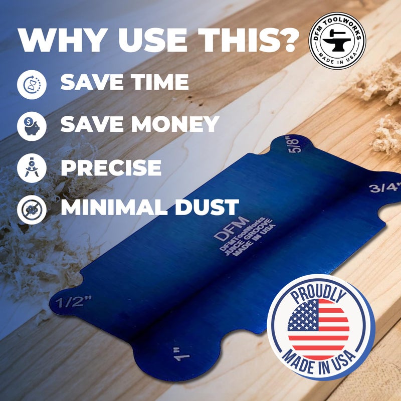 DFM Tool Works Curved Cabinet Scraper Cards - Precision Cabinet Scraper for Woodworking, Multi-Use Woodworking Tools, Wood Finishers, Quality Card Scraping Tool, Made in USA, Juice Groove - Blue - Image 3