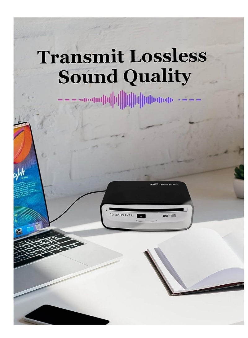 LEHWEY External Universal Car CD Player – Portable USB CD Player for Car, Laptop, TV, Mac, Android 4.4+ Compatible with Extra USB Extension Cable - Image 5