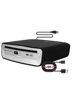 External Universal CD Player for Car - LEHWEY Portable CD Player with Extra USB Extension Cable Plugs into Car USB Port Laptop TV Mac Computer for Android 4.4 and Above Navigation
