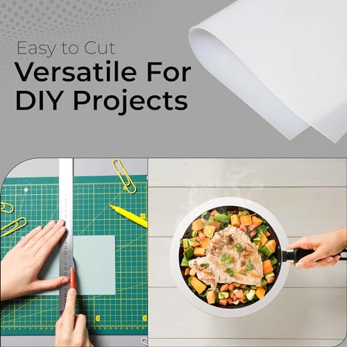 Exactly Rubber - Translucent Silicone Sheet, 50A Durometer Rubber Sheet, Semi Clear Silicone, Resistant -80 to 450°F, Food-Grade Silicone Placemat, 450% Elongation, Made in The USA, 1/32 x 9” x 12” - Image 5