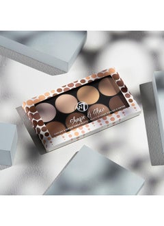 W7 Shape & Glow Highlight & Contour Powder Palette - Professional 8 Shade Face Makeup Palette  - Image 3