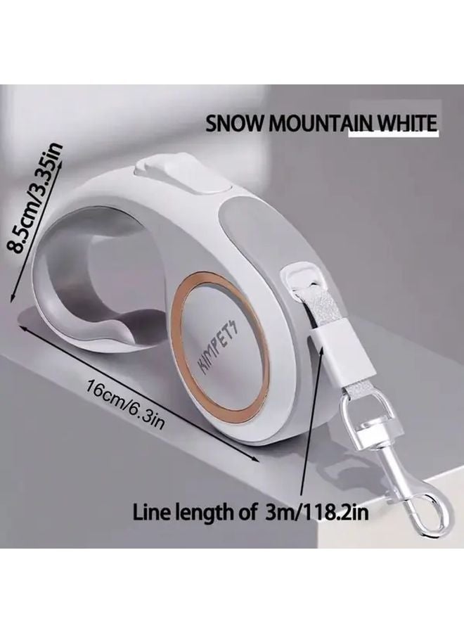 مقود حيوان أليف تلقائي قابل للسحب بطول 3 أمتار بلون أخضر فاتح مع قبضة غير قابلة للانزلاق وقفل بنقرة واحدة للكلاب الصغيرة والمتوسطة - Image 3