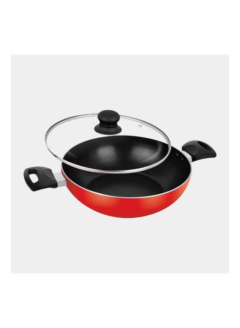 Bisbell Non-Stick Wok Pan with Glass Lid – 24CM Deep Kadai for Everyday Cooking - Image 3
