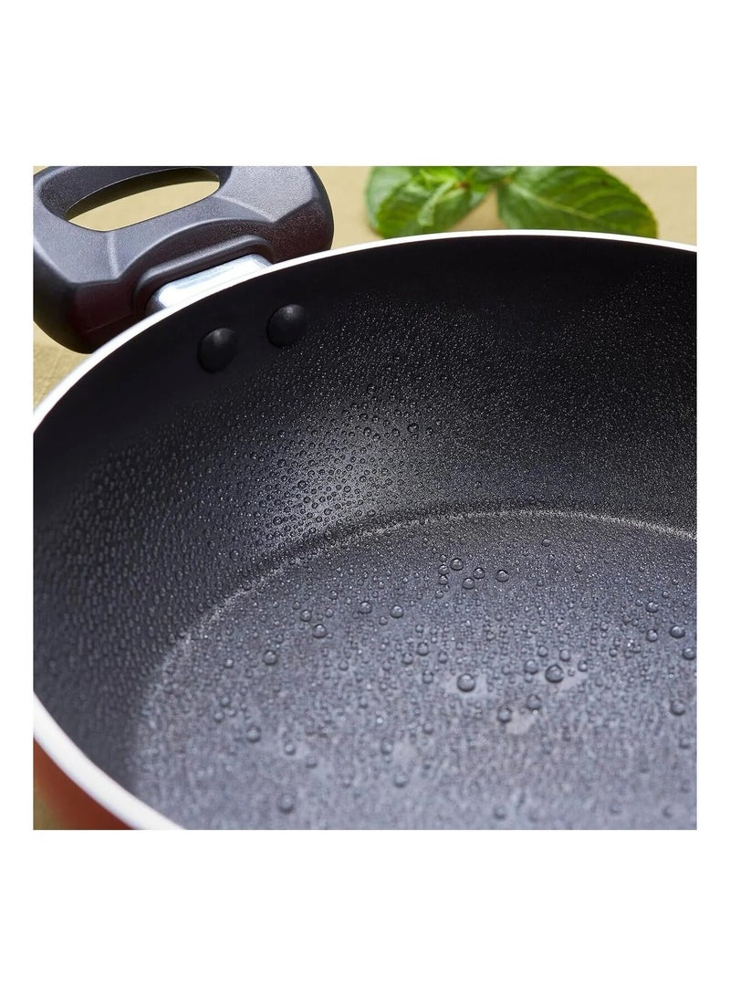 Bisbell Non-Stick Wok Pan with Glass Lid – 24CM Deep Kadai for Everyday Cooking - Image 2
