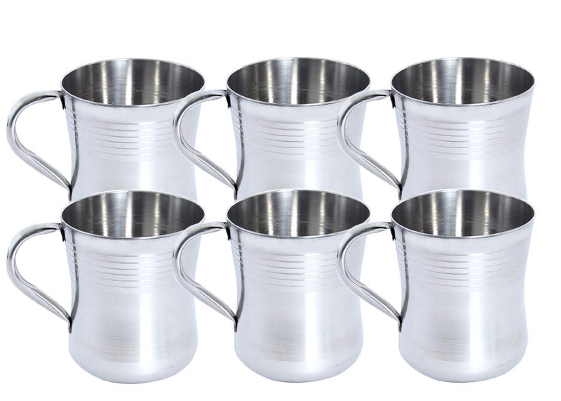 Dharam Paul Traders Stainless Steel Tea Cup - 6 Pieces, Metallic, 150 ml - Image 5