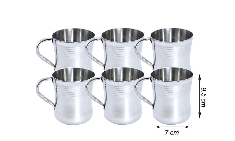 Dharam Paul Traders Stainless Steel Tea Cup - 6 Pieces, Metallic, 150 ml - Image 4