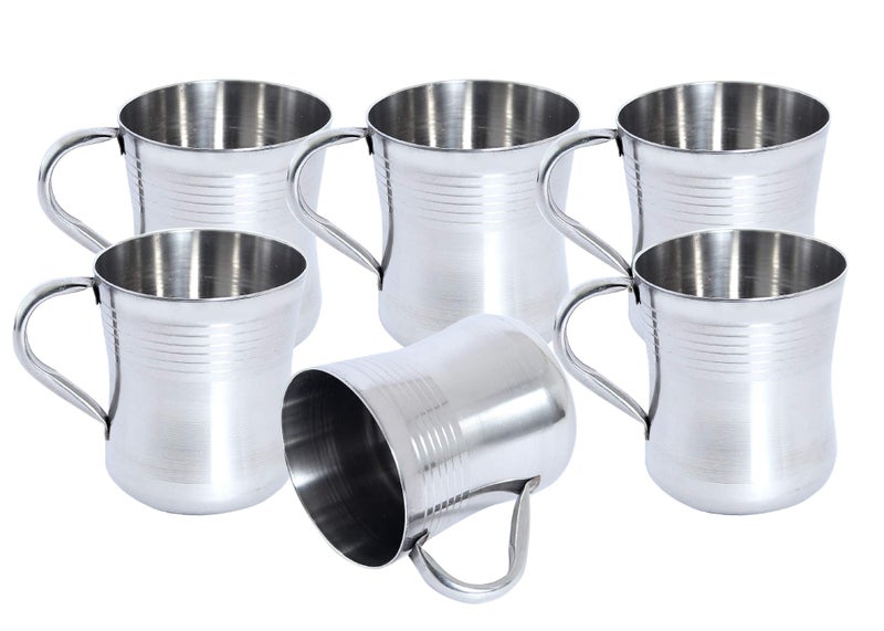 Dharam Paul Traders Stainless Steel Tea Cup - 6 Pieces, Metallic, 150 ml - Image 3