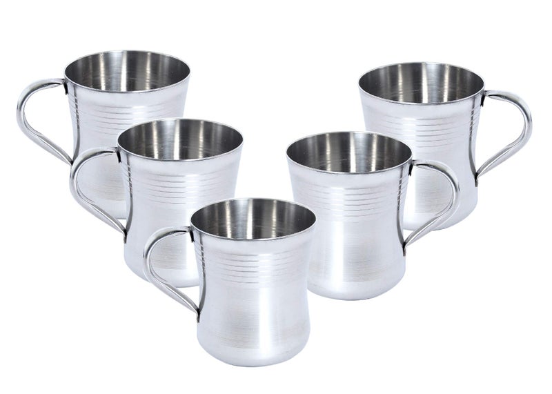 Dharam Paul Traders Stainless Steel Tea Cup - 6 Pieces, Metallic, 150 ml - Image 2