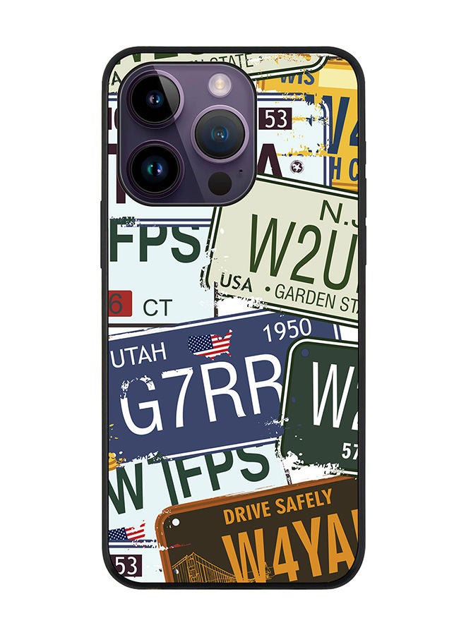 Rugged Black edge case for Apple iPhone 14 Pro Slim fit Soft Case Flexible Rubber Edges Anti Drop TPU Gel Thin Cover - Number Plates