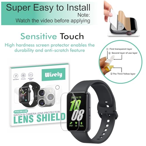 Wisely |3pcs| Screen Guard Protector For Samsung Galaxy Fit 3 Smartwatch |40mm| Bubble Free, Easy installation kit, Clear HD, Full Cover - Image 2