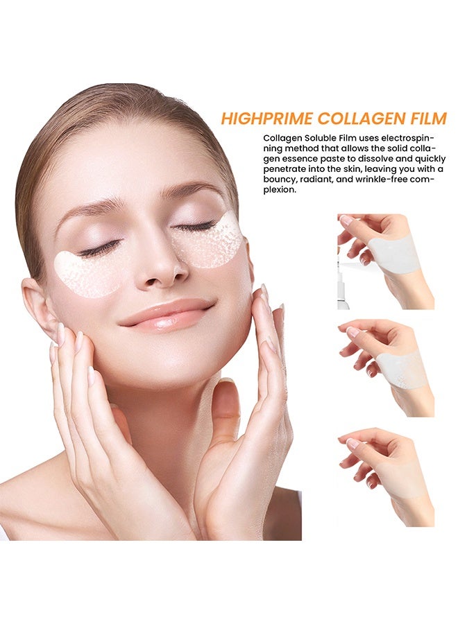 EELHOE Highprime Collagen Film Eye Mask, Water Soluble Formula, Fade Dark Circles And Eye Lines, Lift And Tighten Mask 4 PCS - Image 2