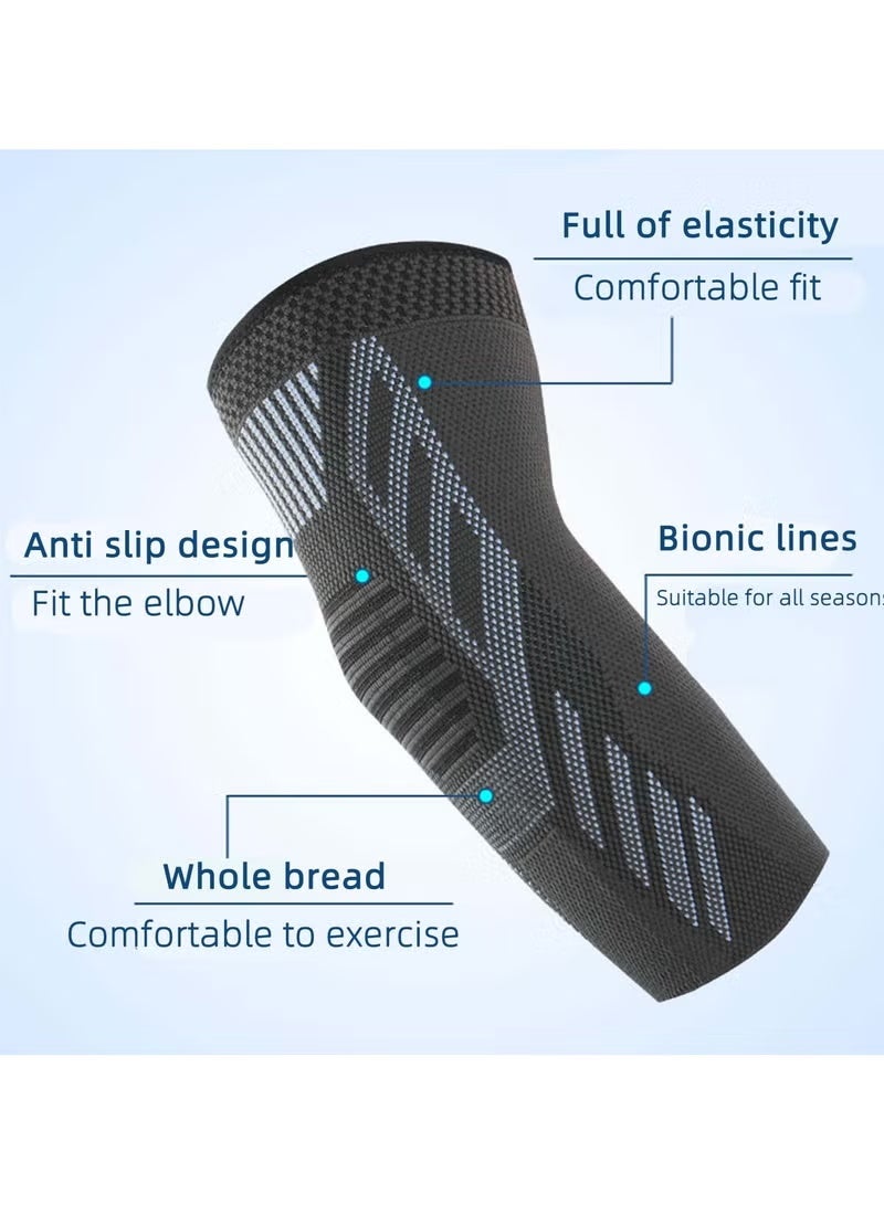 Ofrdncy 2 Pack Elbow Support, Compression Support Sleeves, Compression Sports Elbow Pads, Fitness Cycling Sports Elbow Pads, Joint Pain Relief Elbow-LSize - Image 3