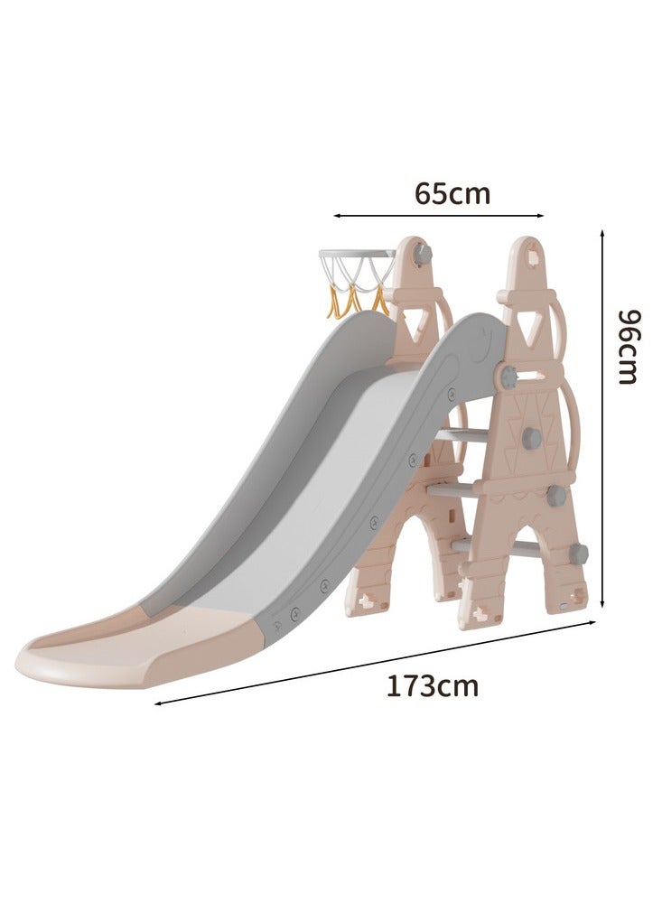 فول جوي زحليقه اطفال 2 في 1 شريحة مع طوق كرة السلة، زحليقه للأطفال الصغار الأولاد والبنات المتسلقين، ألعاب داخلية وخارجية - Image 2