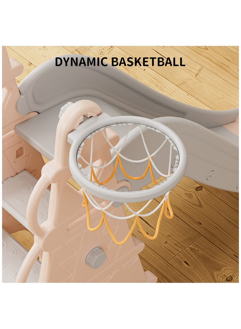 فول جوي زحليقه اطفال 2 في 1 شريحة مع طوق كرة السلة، زحليقه للأطفال الصغار الأولاد والبنات المتسلقين، ألعاب داخلية وخارجية - Image 5