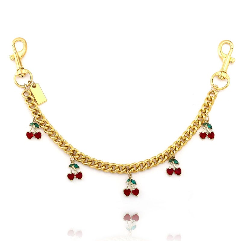 SORGERLY Cherry Bag Purse Chain Charm - Gold Handbag Extender Chain Accessories - Cute Keychain Gifts for Women (Red cherry) - Image 1