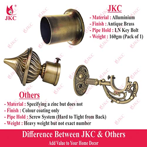 JKC Whirl Curtain Brackets and Holder with Prehistoric Look for 1 Inch Pipe (Bracket - 1 Pcs, Support - 1 Pcs & Wall to Wall - 1 Pcs) - Image 4
