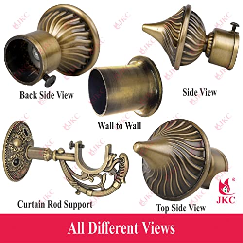 JKC Whirl Curtain Brackets and Holder with Prehistoric Look for 1 Inch Pipe (Bracket - 1 Pcs, Support - 1 Pcs & Wall to Wall - 1 Pcs) - Image 3