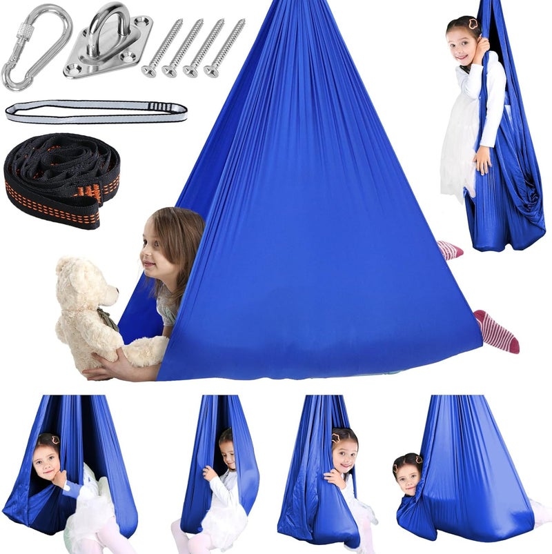 Chihee Sensory Swing Therapy Hammock Indoor Outdoor for Kids, Hardware Included, Soft Breathable Nylon Cuddle Joy Hammock for Child Adult with Autism, ADHD, Aspergers, Sensory Integration - Image 1