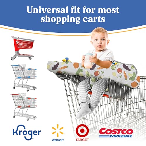 PILLANI Shopping Cart Cover for Baby, High Chair Cover for Restaurant Seat - Grocery Cart Cover for Baby Girl and Boy, Comfortable Cotton Buggy Covers for Babies - Padded Toddler Shopping Cart Cover - Image 3