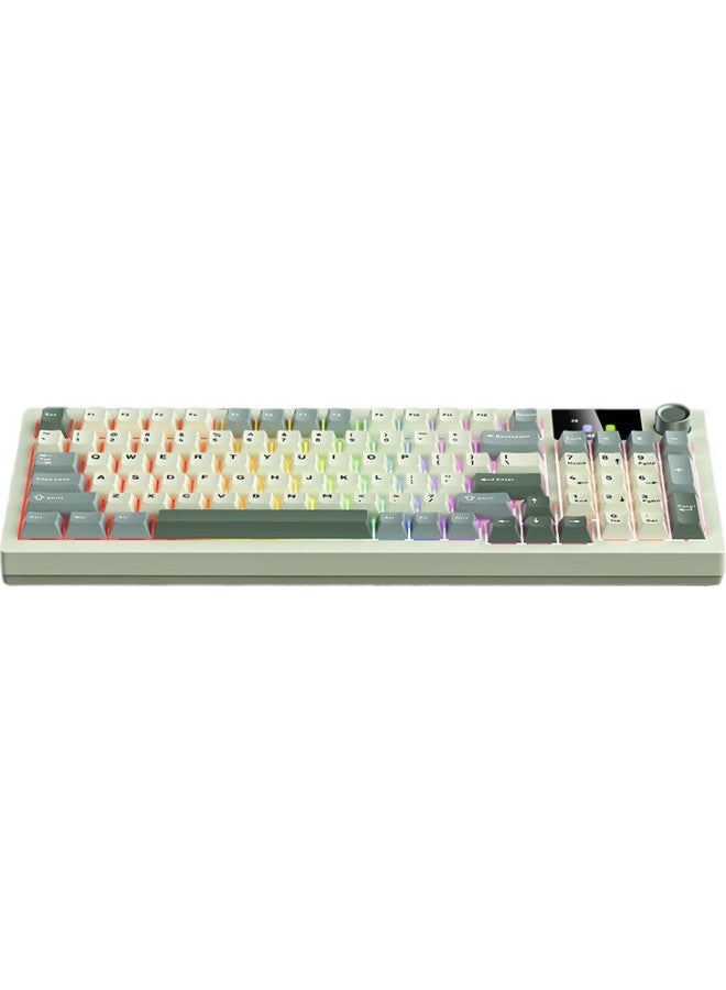 Langtu Lt95 Cuiwei Wired/Wireless/Bluetooth Tri-Mode Mechanical Keyboard, Gasket Structure, Rgb Lighting Effects, Lcd Color Screen, Macaron Switches - Image 2