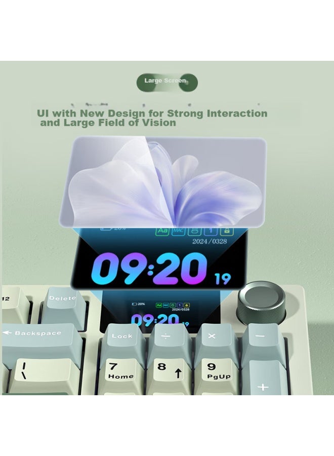 Langtu Lt95 Cuiwei Wired/wireless/bluetooth Tri-mode Mechanical Keyboard, Gasket Structure, Rgb Lighting Effects, Lcd Color Screen, Macaron Switches - Image 2