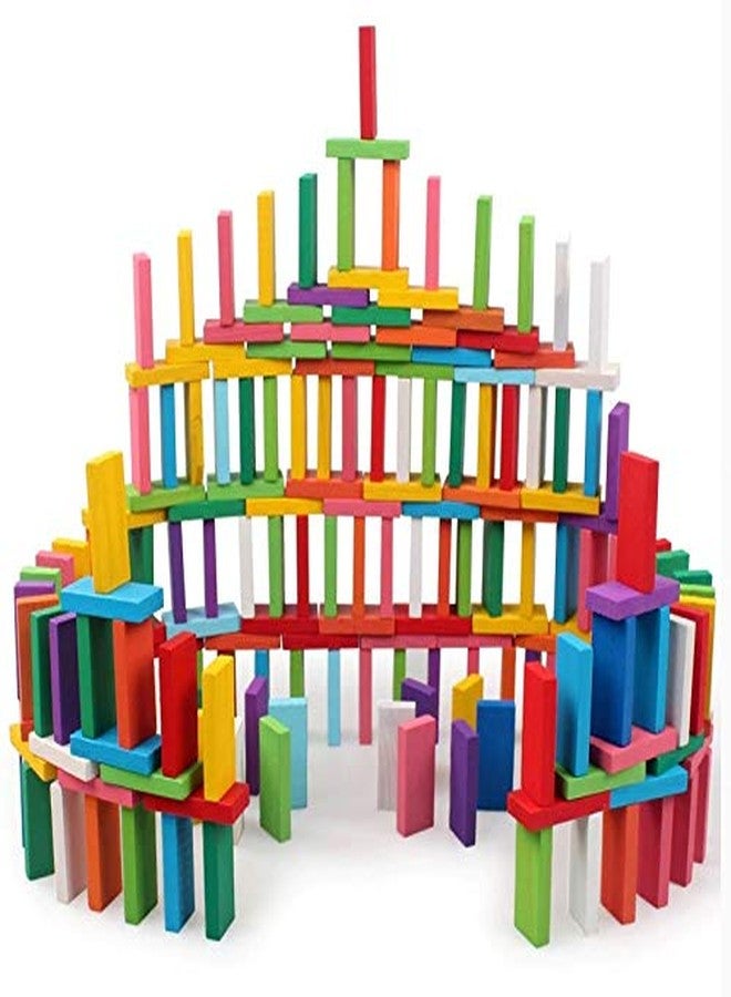 VGRASSP 240 pcs (2 Packs of 120) 12 Color Wooden Domino Toy for Kids - Educational Blocks Activity Game for Play and Learning (240) - Image 1