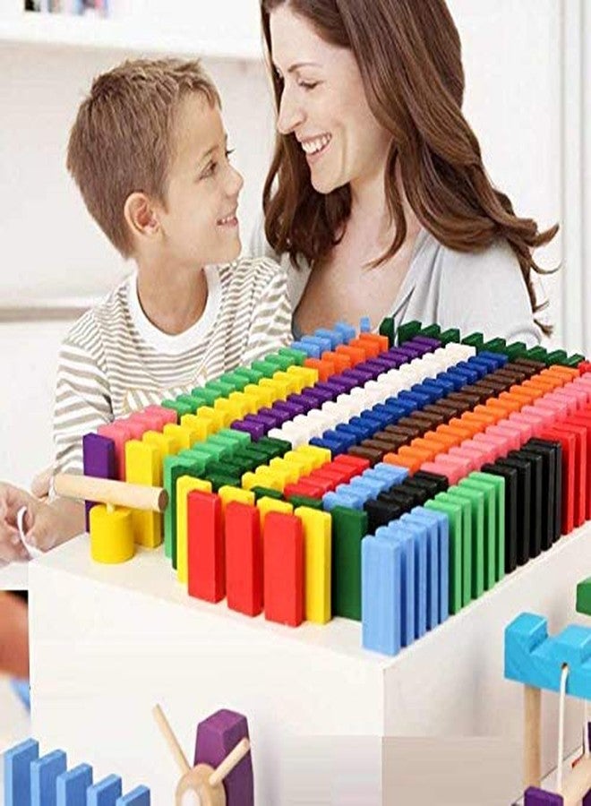 VGRASSP 240 pcs (2 Packs of 120) 12 Color Wooden Domino Toy for Kids - Educational Blocks Activity Game for Play and Learning (240) - Image 5