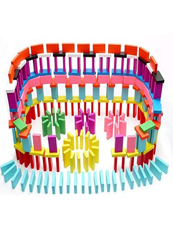 VGRASSP 240 pcs (2 Packs of 120) 12 Color Wooden Domino Toy for Kids - Educational Blocks Activity Game for Play and Learning (240) - Image 2