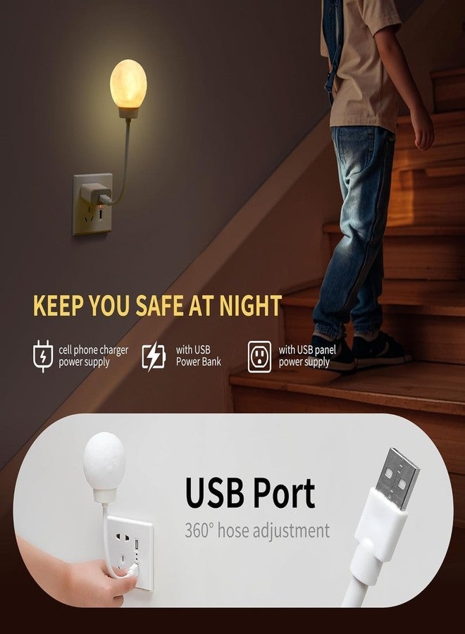 TEKCOOL مصباح ليلي بلاستيكي من TEKCOOL يعمل بمنفذ USB لغرفة النوم، مصباح ليلي على شكل قمر للأطفال، مناسب لغرفة المعيشة، مزود بإضاءة LED، لون أبيض - Image 3