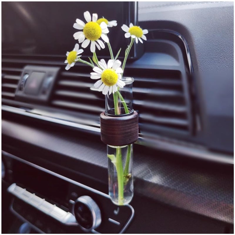 EHERDM Removable Car Vent Flower Vase with Metal Clamp Car Air Outlet Vase Car Vent Flower Holder Car Vent Flower Pot Decorative Flowers for Car Interior - Image 3