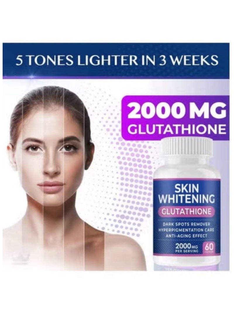 Skin Whitening Capsules 2000mg – Brightening & Anti-Aging Antioxidant Supplement, 60 Capsules - Image 2