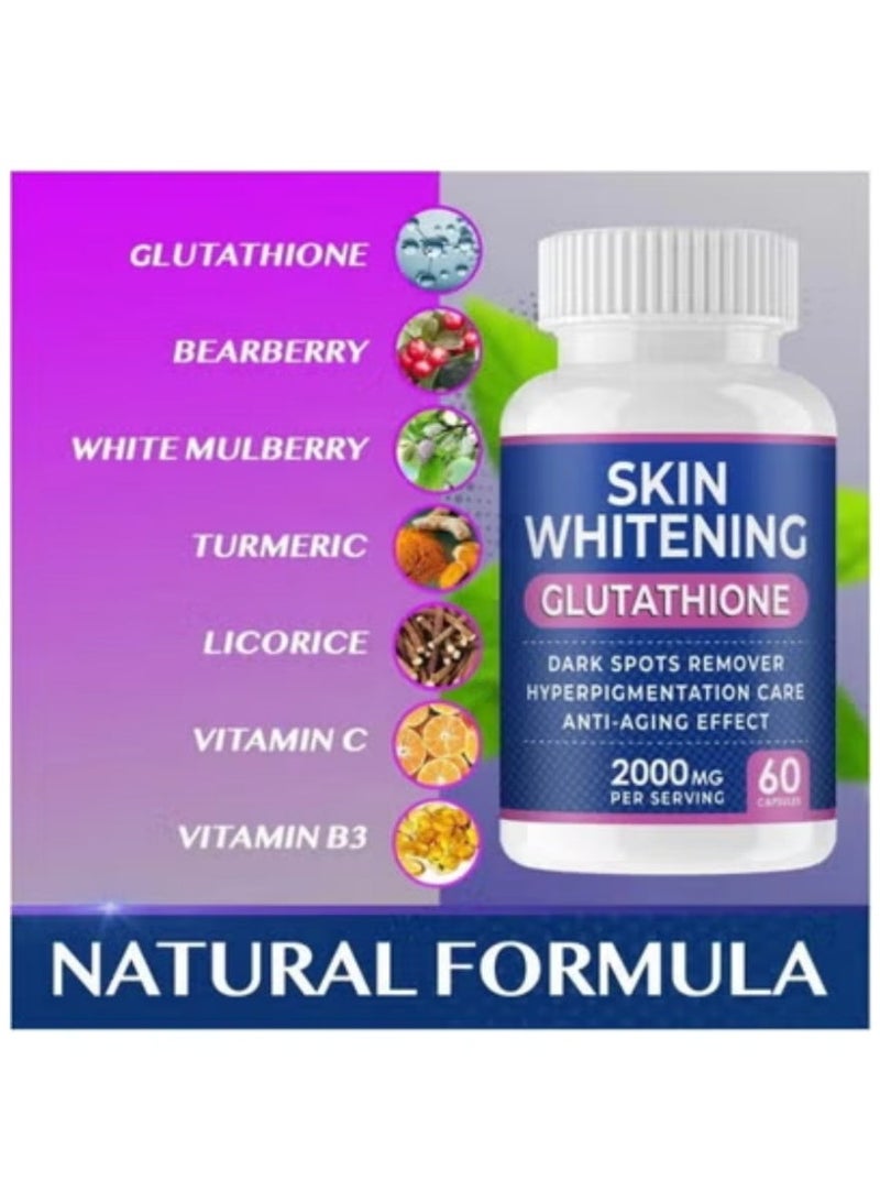 Skin Whitening Capsules 2000mg – Brightening & Anti-Aging Antioxidant Supplement, 60 Capsules - Image 3