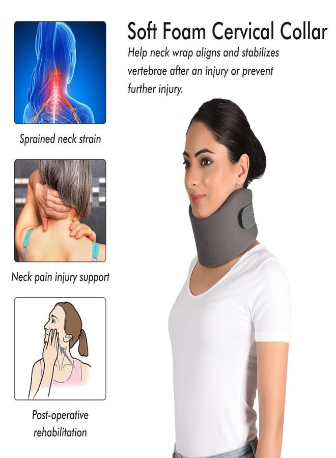 AccuSure Soft Cervical Collar Support Adjustable Neck Brace Relieves Pain & Pressure in Spine (Immobilization,Comfort) (S) - Image 2