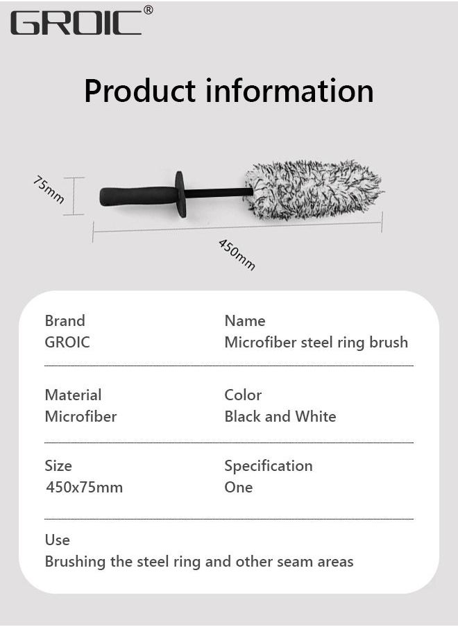 GROIC Car Wheel Brush No Metal Wheel and Rim Detailing Brush Large Wheel Cleaning Brush Premium Cleaner Brush,Portable Automotive Brushes Dust Cleaning Microfiber Soft Car Duster Automobile cleaning tool  - Image 4