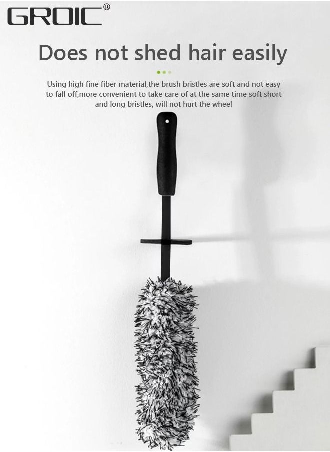 GROIC Car Wheel Brush No Metal Wheel and Rim Detailing Brush Large Wheel Cleaning Brush Premium Cleaner Brush,Portable Automotive Brushes Dust Cleaning Microfiber Soft Car Duster Automobile cleaning tool  - Image 3