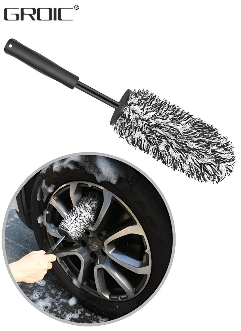 GROIC Car Wheel Brush No Metal Wheel and Rim Detailing Brush Large Wheel Cleaning Brush Premium Cleaner Brush,Portable Automotive Brushes Dust Cleaning Microfiber Soft Car Duster Automobile cleaning tool  - Image 1